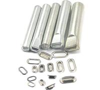 Bluemoon 20 Définit - Laiton en forme de ovale œillets Rondelle Grommet avec des outils sur toile Vêtements Sacs Sac à main Craft 4x8mm Gunblack