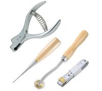 Bluemoona 4 Pcs - Pattern NOTCHER 45N Professional Designer Punch 1/16 (W) X 5/16 (L) Pattern Stitch Wheels AWL Tape by