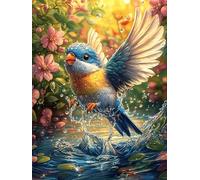 BlueOiseau dans la forêt magique 1000 Pieces Casse-tête Famille En Carton Épais Anti-Déchirure Animal de conte de fées d'accompagnement Difficulté Moyenne Jeu De Société Anti-Stress Loisir Créatif Pas