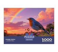 Blueoiseau Puzzle 1000 Pièces Loisir Réflexif Couples Défis Doux Oiseau Activité Intime Élément Déco Maison 70x50cm/1000pcs