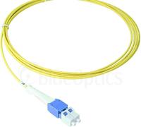 BlueOptics câble patch fibre optique duplex, LC Uniboot-UPC/LC Uniboot-UPC bleu, 0.5 mètres, monomode E9/125µm, G.657.A1, OS2, atténuation d'entrée : moins de 0.2dB, fibre de marque, LSZH jaune, tube 