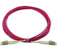 BlueOptics Câble patch fibre optique duplex, LC-UPC/LC-UPC beige, 1.5 mètres, multimode G50/125µm, OM4, atténuation d'entrée : moins de 0.2dB, fibre de marque, LSZH magenta / violet, tube 2.0mm, ferru