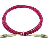 BlueOptics Câble patch fibre optique duplex, LC-UPC/LC-UPC beige, 4 mètres, multimode G50/125µm, OM4, atténuation d'entrée : moins de 0.2dB, fibre de marque, LSZH magenta / violet, tube 2.0mm, ferrule