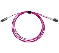 BlueOptics© Câble patch fibre optique duplex, SN-UPC/LC-UPC beige, 10 mètres, multimode G50/125µm, OM4, atténuation d'entrée : moins de 0.2dB, fibre de marque, LSZH magenta / violet, tube 2.0mm, ferru