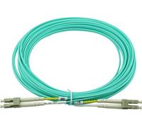 BlueOptics© Duplex LWL Patchkabel, LC-UPC/LC-UPC beige, 10 mètres, multimode G50/125µm, OM3, atténuation d'entrée : moins de 0.2dB, fibre de marque, LSZH aqua / turquoise, 2.0mm Tube, ferrule céramiqu