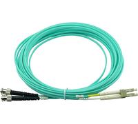 BlueOptics© Duplex LWL Patchkabel, LC-UPC/ST-PC beige, 10 mètres, multimode G50/125µm, OM3, atténuation d'entrée : moins de 0.2dB, fibre de marque, LSZH aqua / turquoise, 2.0mm Tube, ferrule céramique