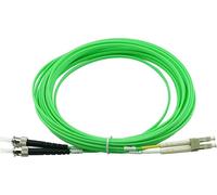 BlueOptics© Duplex LWL Patchkabel, LC-UPC/ST-PC beige, 10 mètres, multimode G50/125µm, OM5, atténuation d'entrée : moins de 0.2dB, fibre de marque, LSZH vert citron, tube de 2.0mm, ferrule céramique,