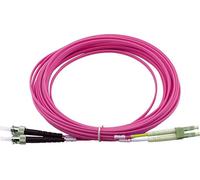 BlueOptics© Duplex LWL Patchkabel, LC-UPC/ST-PC beige, 2 mètres, multimode G50/125µm, OM4, atténuation d'entrée : moins de 0.2dB, fibre de marque, LSZH magenta / violet, 2.0mm Tube, ferrule céramique,