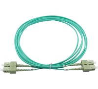 BlueOptics© Duplex LWL Patchkabel, SC-UPC/SC-UPC beige, 5 mètres, multimode G50/125µm, OM3, atténuation d'entrée : moins de 0.2dB, fibre de marque, LSZH aqua / turquoise, 2.0mm Tube, ferrule céramique