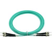 BlueOptics© Duplex LWL Patchkabel, ST-PC/ST-PC beige, 10 mètres, multimode G50/125µm, OM3, atténuation d'entrée : moins de 0.2dB, fibre de marque, LSZH aqua / turquoise, 2.0mm Tube, ferrule céramique,