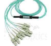 BlueOptics Fibre Optique MPO/4xSC Câble Breakout OM3 7.5 mètres Câble fibre optique 7,5 m Lime (SFP5142EU7.5MKB)