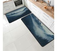 BluePeak HorizonT Lot de 2 tapis de cuisine rembourrés anti-fatigue avec dos antidérapant en mousse à mémoire de forme pour évier, buanderie, bureau 120 x 43 cm + 74 x 43 cm