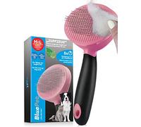 BLUEPET Brosse Autonettoyante pour Chiens & Chats à Poils Longs, Brosse Poils Morts Chat & Chien, Peigne Démélante pour Enlever les Nœuds & Sous-Poil, Étrille pour Démêlage, Brosse Anti Nœuds (Rose)