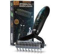 BluePet Brosse Chiens & Chats à Poil Long, Peigne Démêlage Professionnel, Élimine Poils Morts, Sous Poil & Nœuds, Étrille Démêlant Poils Longs, Râteau de Toilettage Chien Chat, Edition Limitée