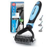 BluePet Brosse Chiens & Chats à Poil Long, Peigne Démêlage Professionnel, Pour Sous Poil et Nœuds, Étrille Démêlant pour Poils Longs, Râteau de Toilettage, Demelant Chien Chat, Élimine Poils Morts