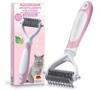 BluePet Brosse Chiens & Chats à Poil Long, Peigne Démêlage Professionnel, Pour Sous Poil et Nœuds, Étrille Démêlant pour Poils Longs (Rose, S-M Chats)