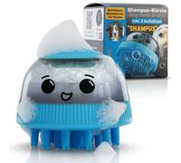 BluePet Brosse en caoutchouc pour poils courts - Brosse de bain pour chien et chat - Effet de massage - Enlève les poils morts, la saleté et la poussière (Brosse de bain remplissable)