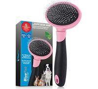 BluePet Brosse Mini Pour Petits Chiens & Chats à Poils Longs, Brosse à Lapin & Cobayes, Brosse Poils Morts pour Chat & Chien, Peigne Démélante pour Enlever Nœuds & Sous-Poil, Brosse Anti Nœuds (Rose)