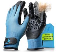 BluePet Gant de Toilettage pour Chat et Chien, Gants Anti Poils Chiens & Chats, Ramasse Poil d'animaux de Compagnie, Brosse pour Nettoyage, Brossage & Epilation, Lavage en Douceur, Enlever sous-Poils
