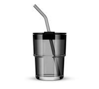 BLUEPOLAR Gobelet isotherme épais de 400 ml avec paille et couvercle de transport scellé, tasse à café glacé (gris)