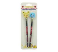 Blueprint Collections Pokémon Lot de 2 crayons et gommes à effacer | Fournitures scolaires | Fournitures de papeterie | Papeterie Pokémon