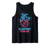 Blueprint of Our Core - Design Anatomique en Forme de cœur Débardeur