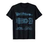 Blueprint Racing Car Formula, projet d'ingénierie 2021 bleu T-Shirt