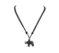 BlueRica Pendentif éléphant en métal sur Cordon réglable Collier (Vieil Argent)