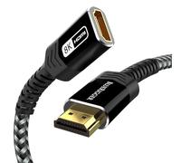 BlueRigger Câble d'extension HDMI (4,5 m, 8K 60 Hz, adaptateur mâle vers femelle, haute vitesse 48 Gbit/s) - Compatible avec Xbox, Roku, PS5/PS4, Nintendo Switch, ordinateur portable, Google