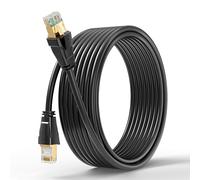BlueRigger Câble Ethernet d'extérieur CAT 8 - 15,2 m (RJ45, 40 Gbit/s, 2000 MHz, câble Internet CAT8 résistant aux intempéries et aux UV) - Câble réseau LAN haut débit - Compatible avec consoles de