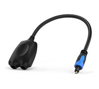 BlueRigger Digital Optical Audio Splitter 1x2 (1 in 2 Out Unidirectional Toslink Splitter, Support LPCM2.0, Dolby Digital, DTS 5.1)- for Home Theatre, Xbox, DVD, TV, Receiver, Sound Bar