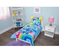 Blue's Clues Parure de lit 4 pièces pour Enfant - Comprend Une Couette matelassée, Un Drap-Housse, Un Drap du Dessus et Une taie d'oreiller - Motif Personnages Blue's Clues pour lit d'enfant