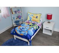 Blues Clues & You Sure are Smart! Parure de lit 4 pièces pour enfant comprenant une couette matelassée, un drap-housse, un drap de dessus et une taie d'oreiller