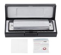 Blues Harmonica 10 trous professionnel ABS résine Mouthorgan Db clé instrument à vent pour débutants et interprètes noir blanc orange bleu en option (Black)