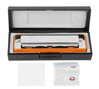 Blues Harmonica 10 trous professionnel ABS résine Mouthorgan Db clé instrument à vent pour débutants et interprètes noir blanc orange bleu en option (Orange)