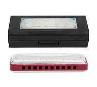 Blues Harmonica n acier inoxydable Mouthorgan 10 trous de Eb pour les débutants et le professionnel Transparent et lumineux petit et mignon(rouge) instrument à vent