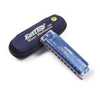 Blues Harmonica diatonique 10 trous 20 tons Db Key Harmonica avec coque bleue Instrument d'harmonica pour adultes, débutants, professionnels, étudiants et enfants