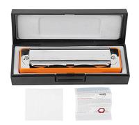 Blues Harmonica Instrument à vent professionnel à 10 trous en avec peigne en résine ABS Plaque de base en laiton Couvercle en acier inoxydable pour débutants et (Orange)