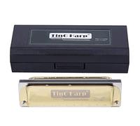 Blues Harp Harmonica Professional 10 trous Diatonic Mouthorgan Eb Key Instrument de musique pour artistes débutants Résine ABS Couvercle en acier inoxydable Bleu Blanc Noir Doré (Gold)