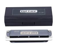 Blues Harp Harmonica Professional 10 trous Diatonic Mouthorgan Eb Key Instrument de musique pour artistes débutants Résine ABS Couvercle en acier inoxydable Bleu Blanc Noir Doré (White)