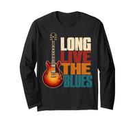 Blues Music Guitar Funny for Guitarist Guitar Player Vintage Manche Longue