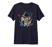 Blues Run Deep Musician's Vintage T-Shirt Haut de Gamme