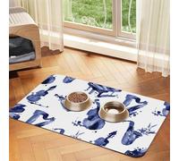 Blues Saxophone Piano Cello Bass,Waterproof Pet Feeding Mat,PU Leather Placemats for Cat Dog Water Bowl,Food Mats,40x60cm