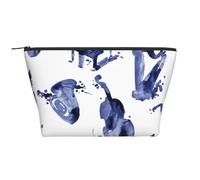 Blues Saxophone Piano Violoncelle Basse, Trousse de Toilette Trousse de Maquillage Sac à cosmétiques Trousse de Toilette de Voyage Portable