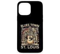 Blues Town St Louis Souvenir Homme Guitare Musique St Louis Coque pour iPhone 13 Pro Max