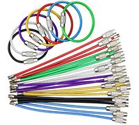 BLUESEABUY 21 Pièces Cable Porte Clé 100x2mm Porte-Clés en Fil Acier Inoxydable Anneaux de Câble de Clé pour Pendre Étiquette de Bagage Carte Clef Tag ID (7 Couleurs)