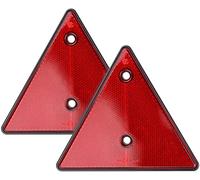 BLUESEABUY 2Pcs Catadioptre Triangle Rouge Réflecteurs Triangles Réfléchissant Remorque Triangle Reflecteur de Signalisation Visser Fixe pour Remorque Caravane Camion Tracteur Véhicule