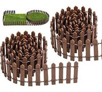 BLUESEABUY 2PCS Mini Clôture de Jardin Miniature Clôture en Bois, 90 X 5 CM Clôture Fée Jardin Clôture Micro Aménagement Paysager Décor pour Micro Paysage Maison De Poupée, Marron