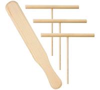 BLUESEABUY Kit Crêpes 1 Spatule Crêpe Bois et 3 Râteau à Crêpes Etaleur Crepe Épandeur de Crêpes pour Ustensiles de Cuisine Pancake Maker Cooking Tool