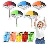 BLUESEABUY Main Lancer Parachute Jouet Set Paquet de 10 Jouets de Parachute Main Lancer Parachute Jouet Set Jeux Exterieur Jouets Adaptés aux Cadeaux de Fête d'anniversaire pour Les Enfants